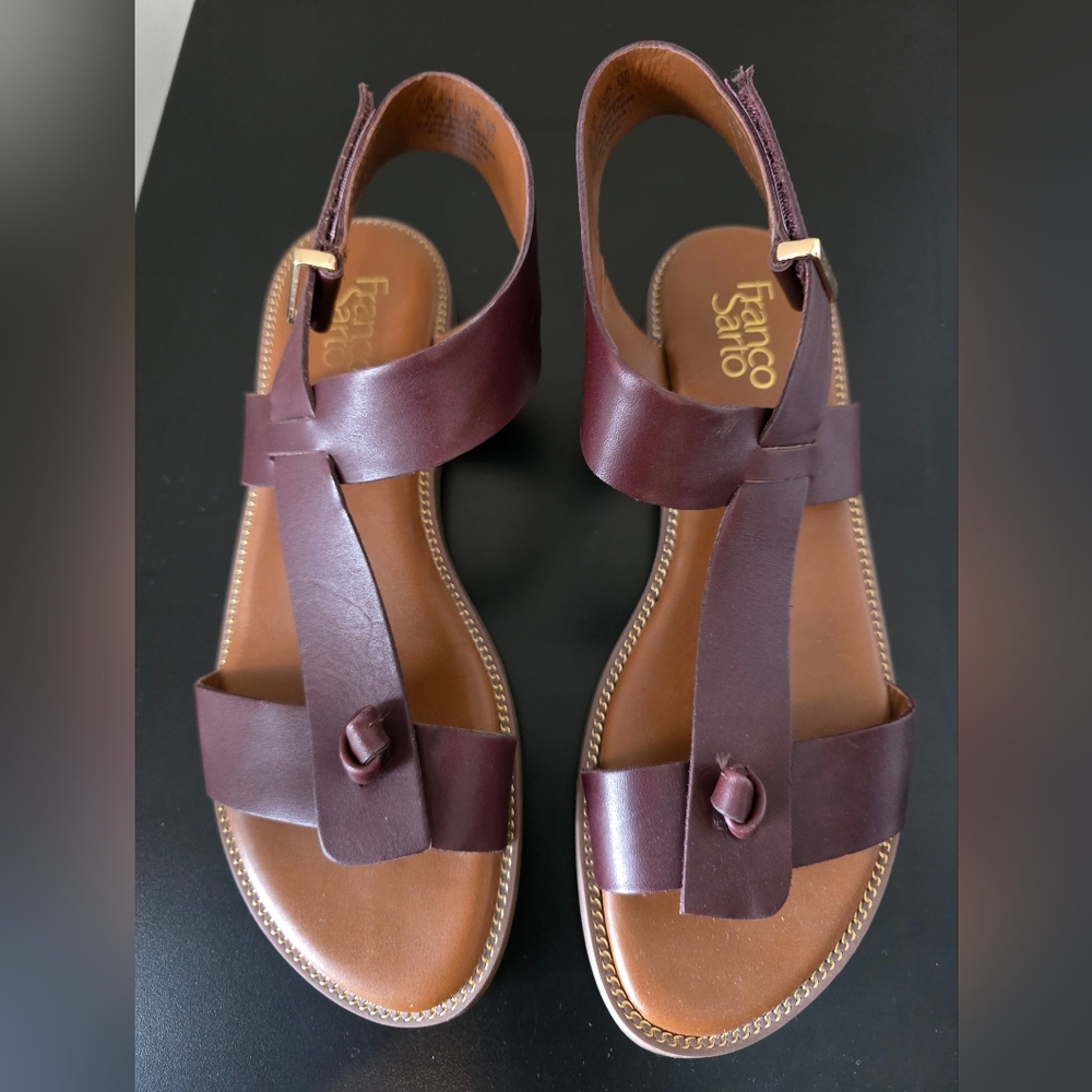 Franco Sarto Dark Brown Leather Sandals
